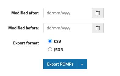 Export record metadata by record type